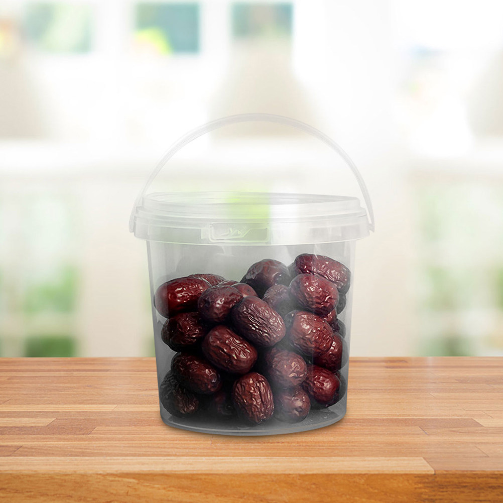 Meal Prep With Rice - 6Pcs Clear Plastic Food Storage Bucket