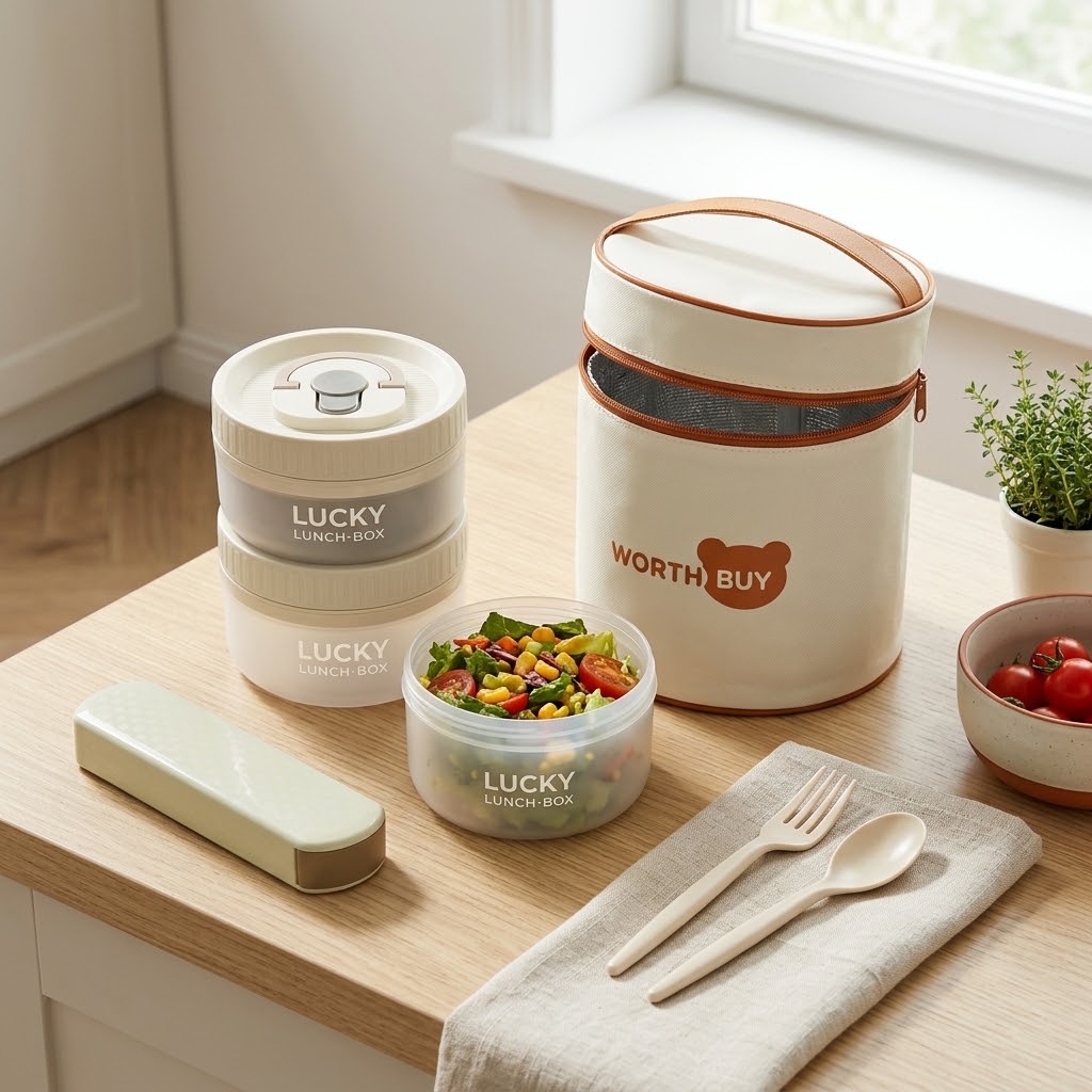 Round Bento Box Microwavable P - Meal Prep Or Prep Meal recension och pris